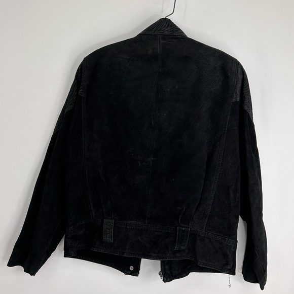 Vintage Byrne's & Baker Jacket Womens M Black Leather Suede Moto Zip Up I - Picture 4 of 4